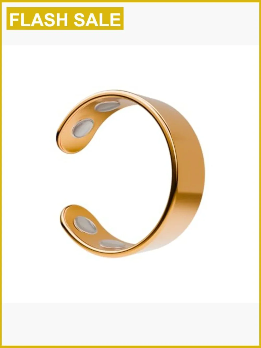 Adjustable Magnetic Wellness Ring 18K Gold Plated Stainless Steel Unisex